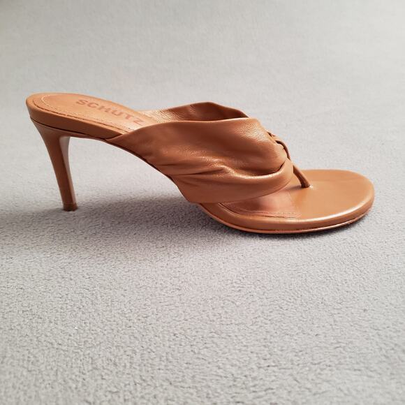 Schutz Willow Sandal Heels in Miele Size 7 SCHU-WZ1366 Brown Twist‎ Knot - Picture 5 of 11